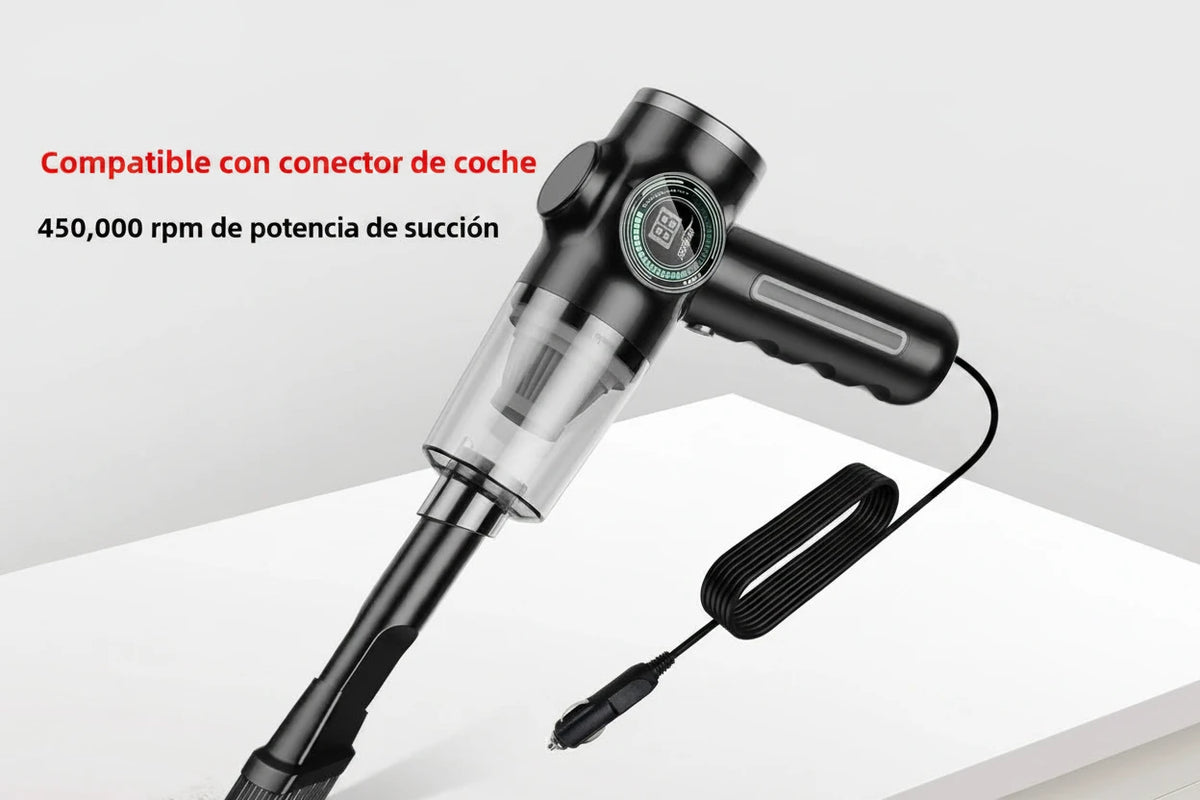 Aspiradora de Mano Inalámbrica 2 en 1 con Pantalla Digital para Coche y Hogar